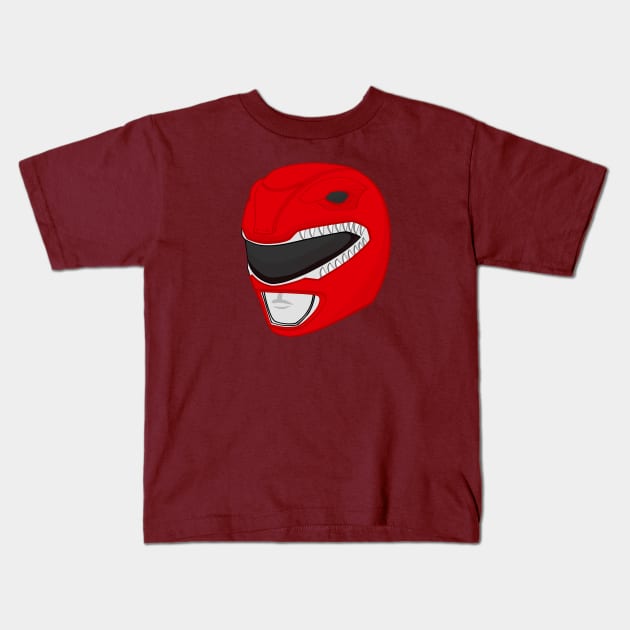 MMPR Red Ranger Inspired Helmet Kids T-Shirt by ChasingDesigns